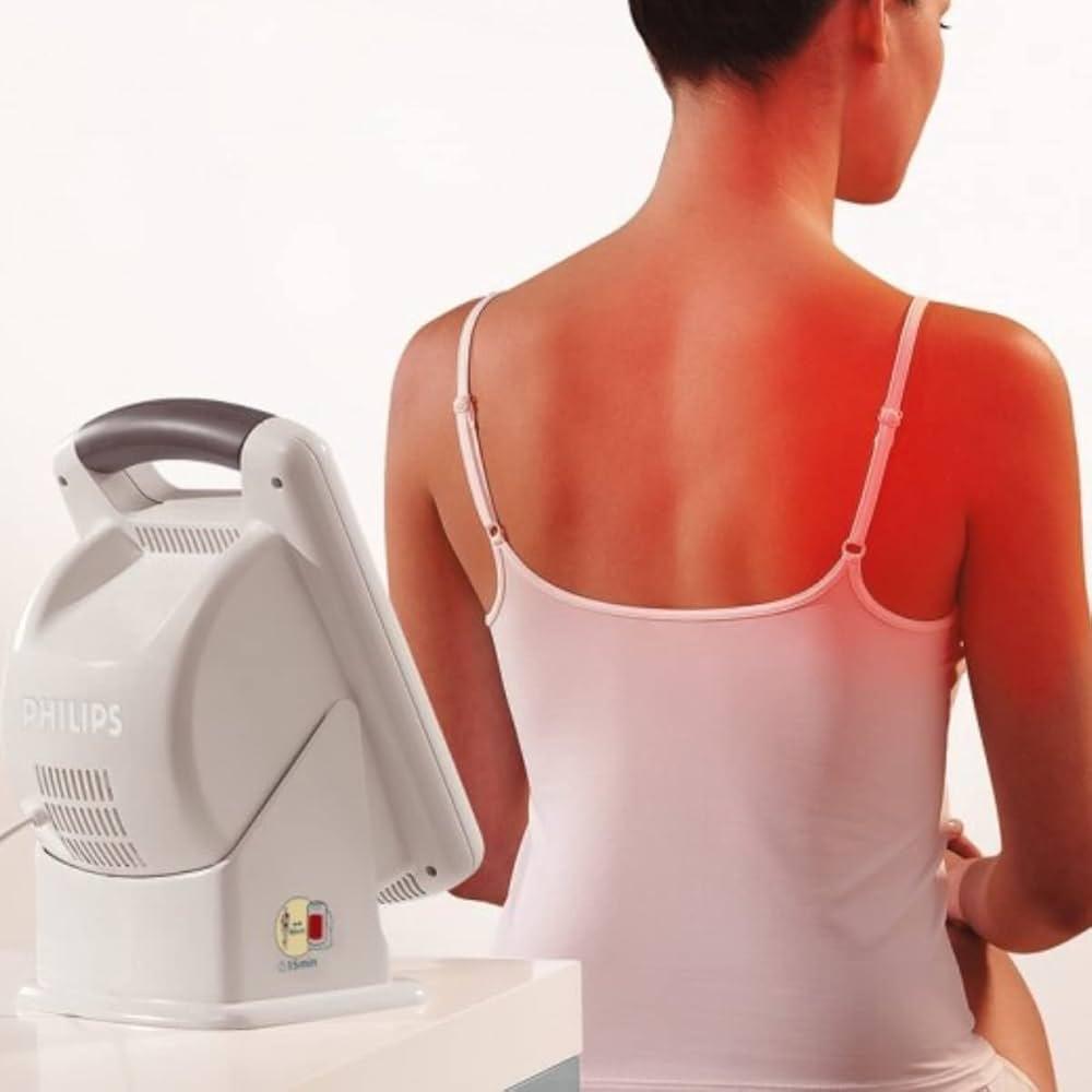 LumeBox red light therapy device highlighting safety features like low heat emission and eye protection goggles, suitable for daily use.